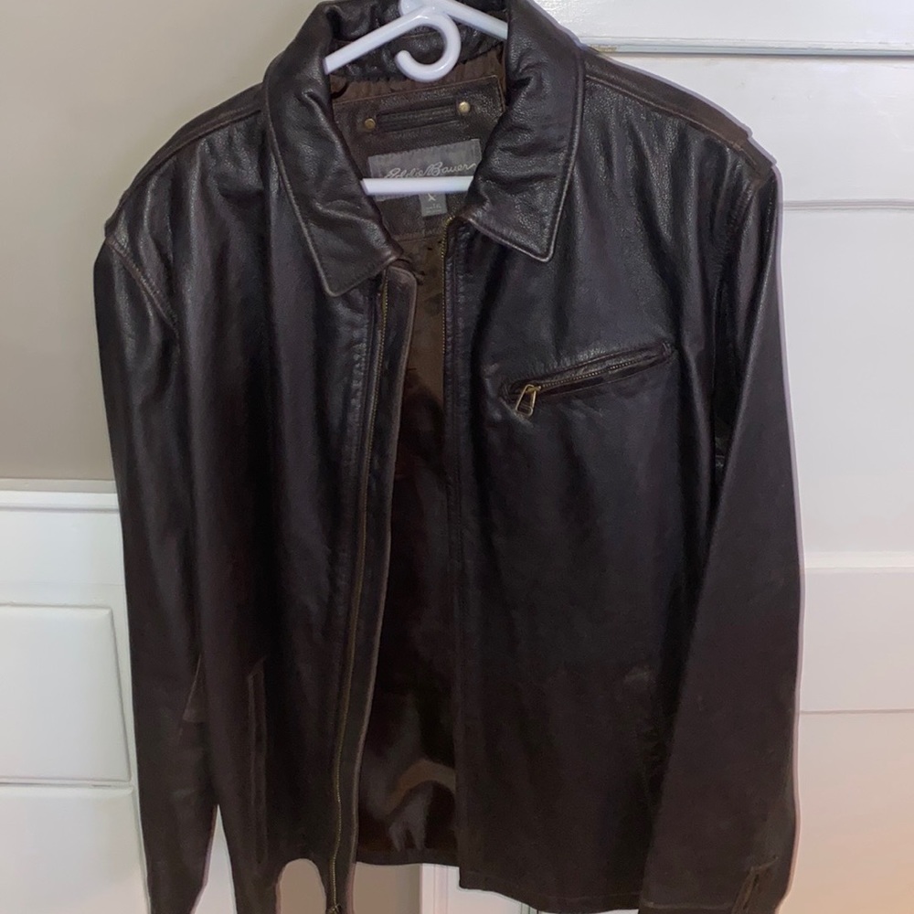 Brown leather coat never worn